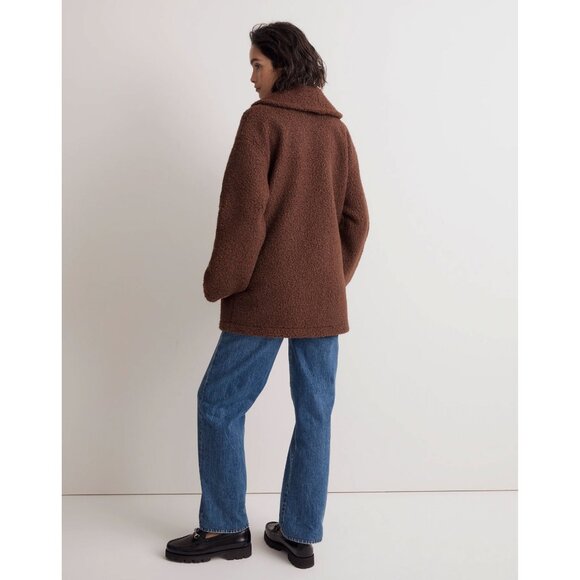 MADEWELL Kinsky Pebbled Faux Shearling Shawl Collar Coat - Picture 4 of 12